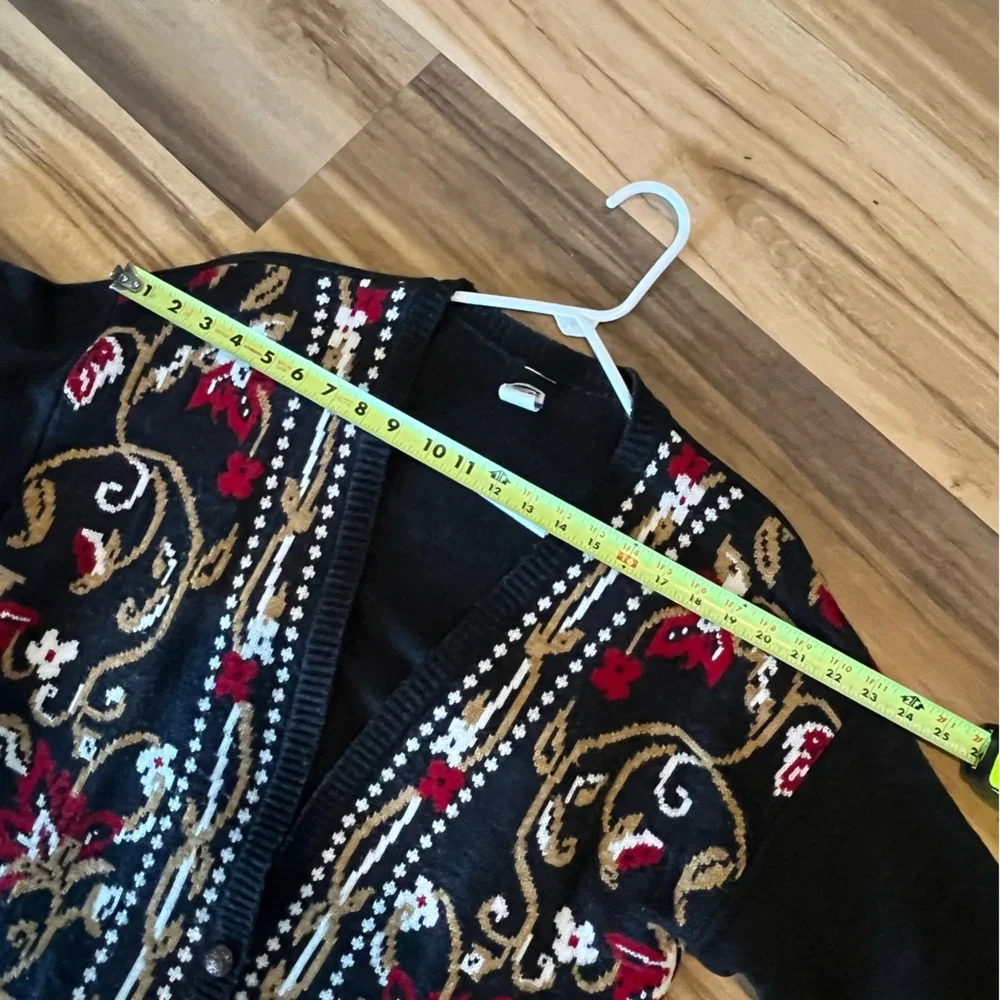 Vintage Panther Nordic Floral Cardigan Sweater Large - Picture 13 of 13